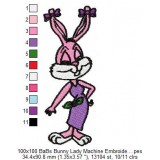 100x100 BaBs Bunny Lady Machine Embroidery Design Instant Download